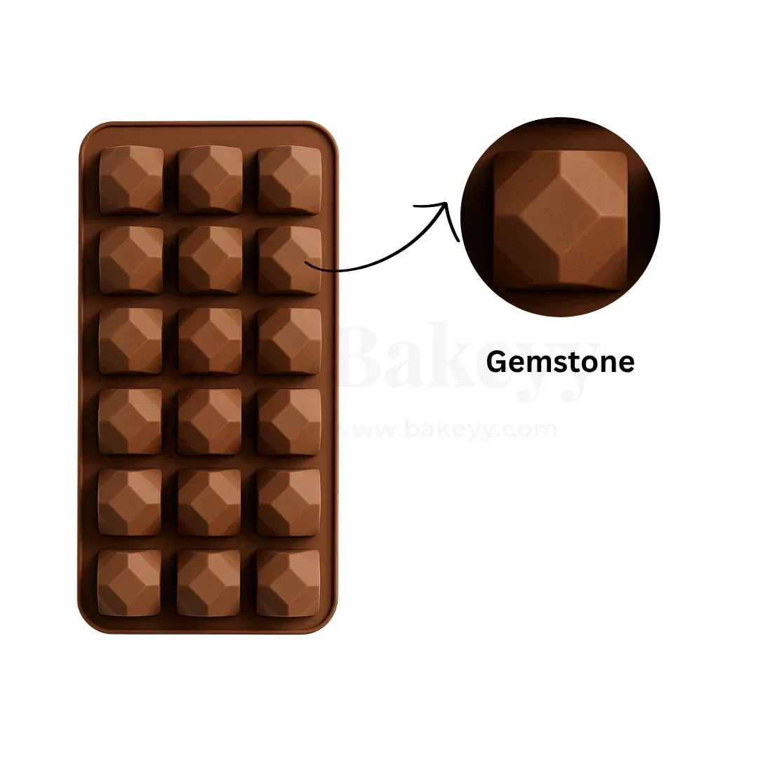 18-Cavity | Gemstone Silicone Chocolate Mould | Non-Stick Jewel Shape for Chocolates, Candies & Crafts | 1 Piece - Image 5
