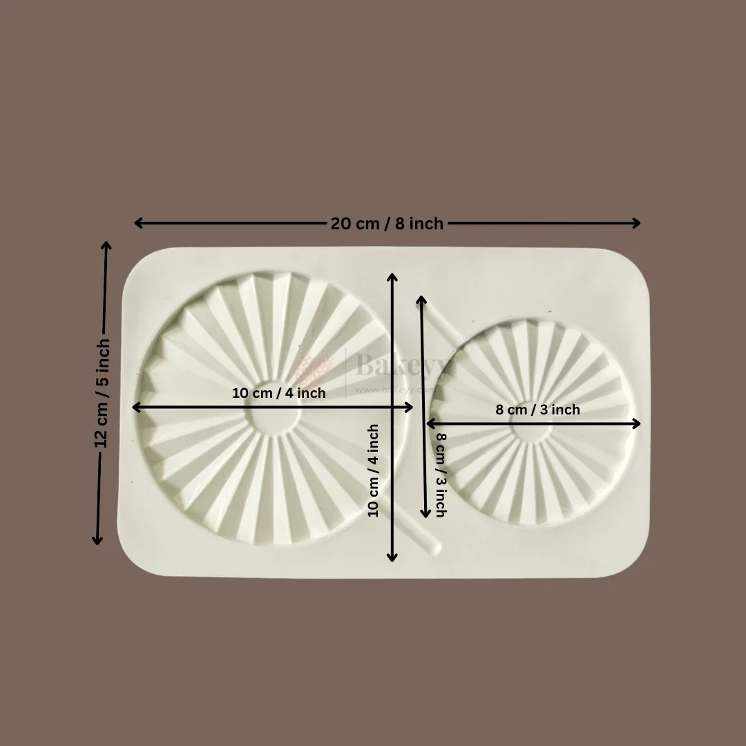 2 Cavity Sunburst Pattern Chocolate & Fondant Silicone Mould | Pack of 1 - Image 2