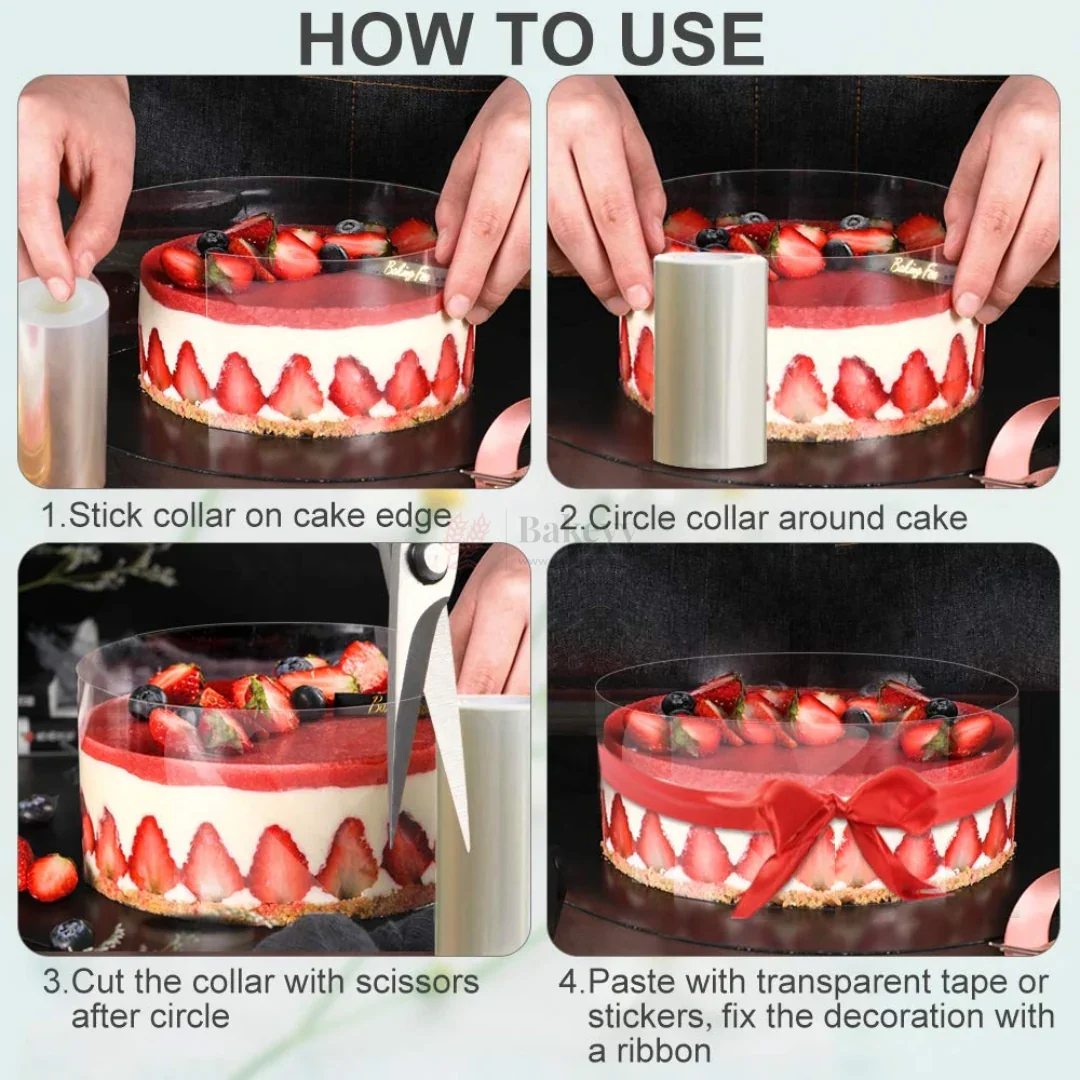 5 cm and 6.5 cm | 2 Sizes | Transparent PVC Pastry Collar Roll | Pack of 1 - Image 6