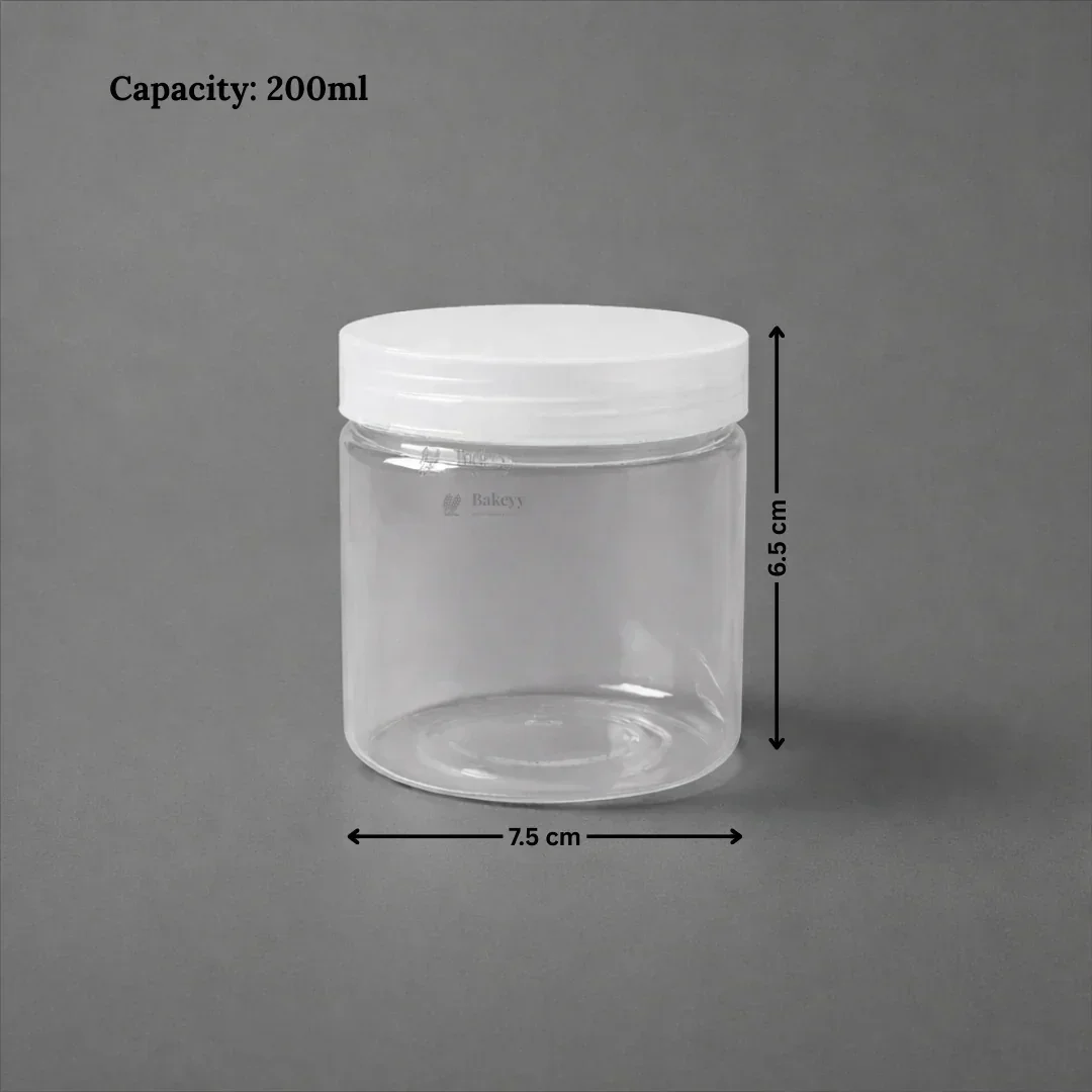 200ml Clear Plastic Storage Jars with 73 mm Screw Lid | PET Jar With Transparent Lid | Multiple Sizes Available | Pack of 12 - Image 2