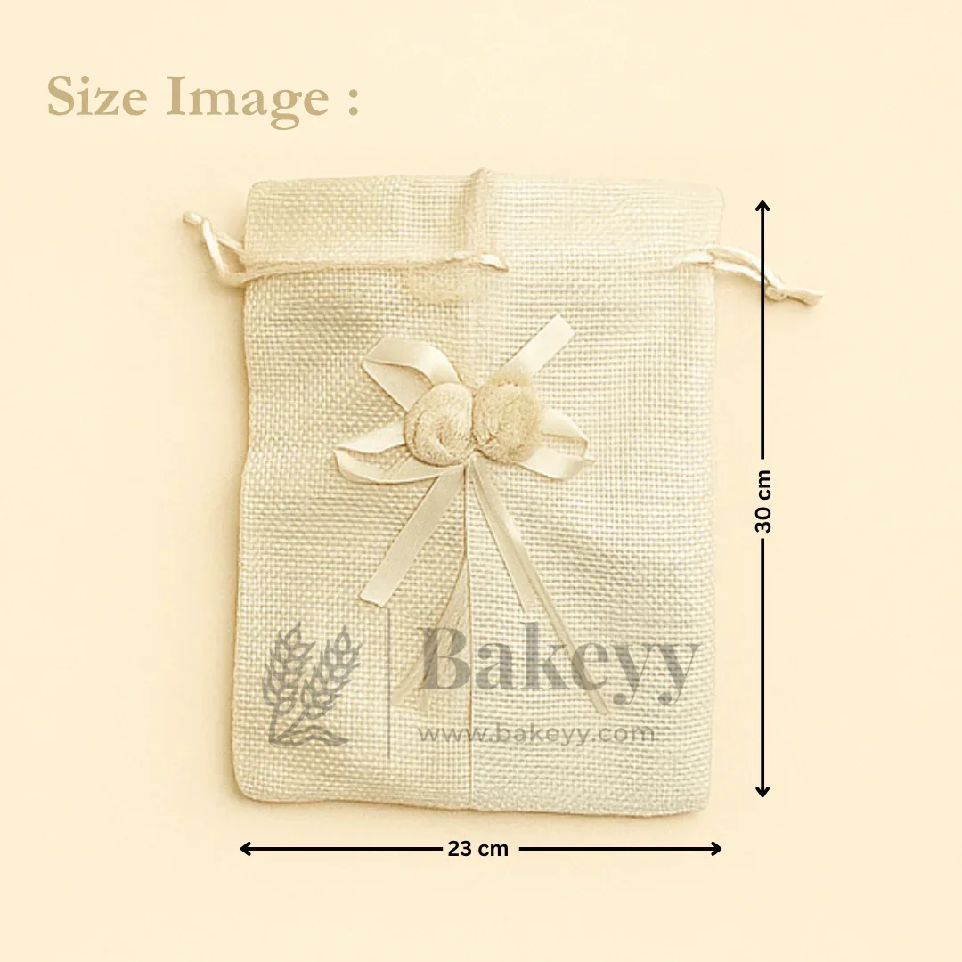 Dual Color Jute Potli Bag with Floral Accent | Traditional Potli Bag | Pack of 10 - Image 16
