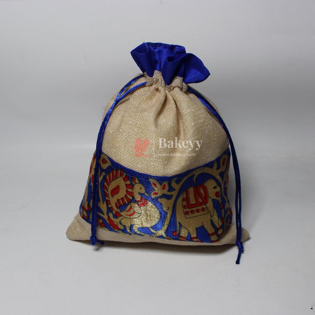 20x27CM \ 8x10 inch| Elegant Jute Cream Drawstring Gift Bag | Drawstring Bags | Pack of 10 - Image 3