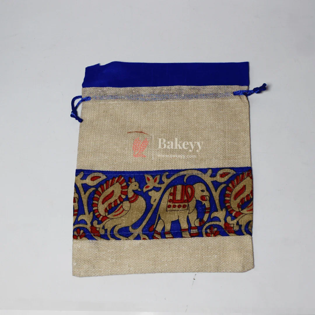 20x27CM \ 8x10 inch| Elegant Jute Cream Drawstring Gift Bag | Drawstring Bags | Pack of 10 - Image 4