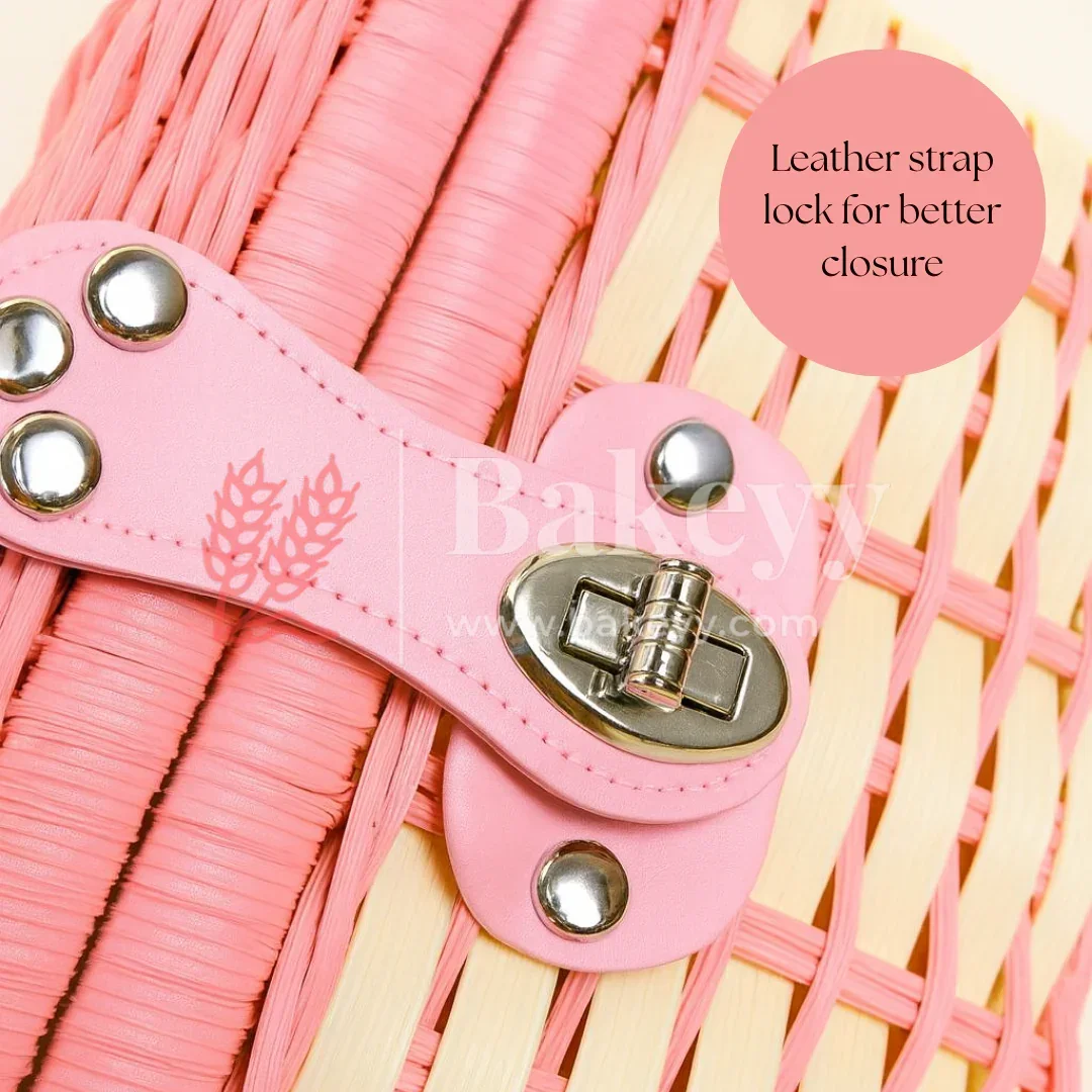 21x18x15 cm | Handmade Pink Storage Basket | 1 Piece - Image 3