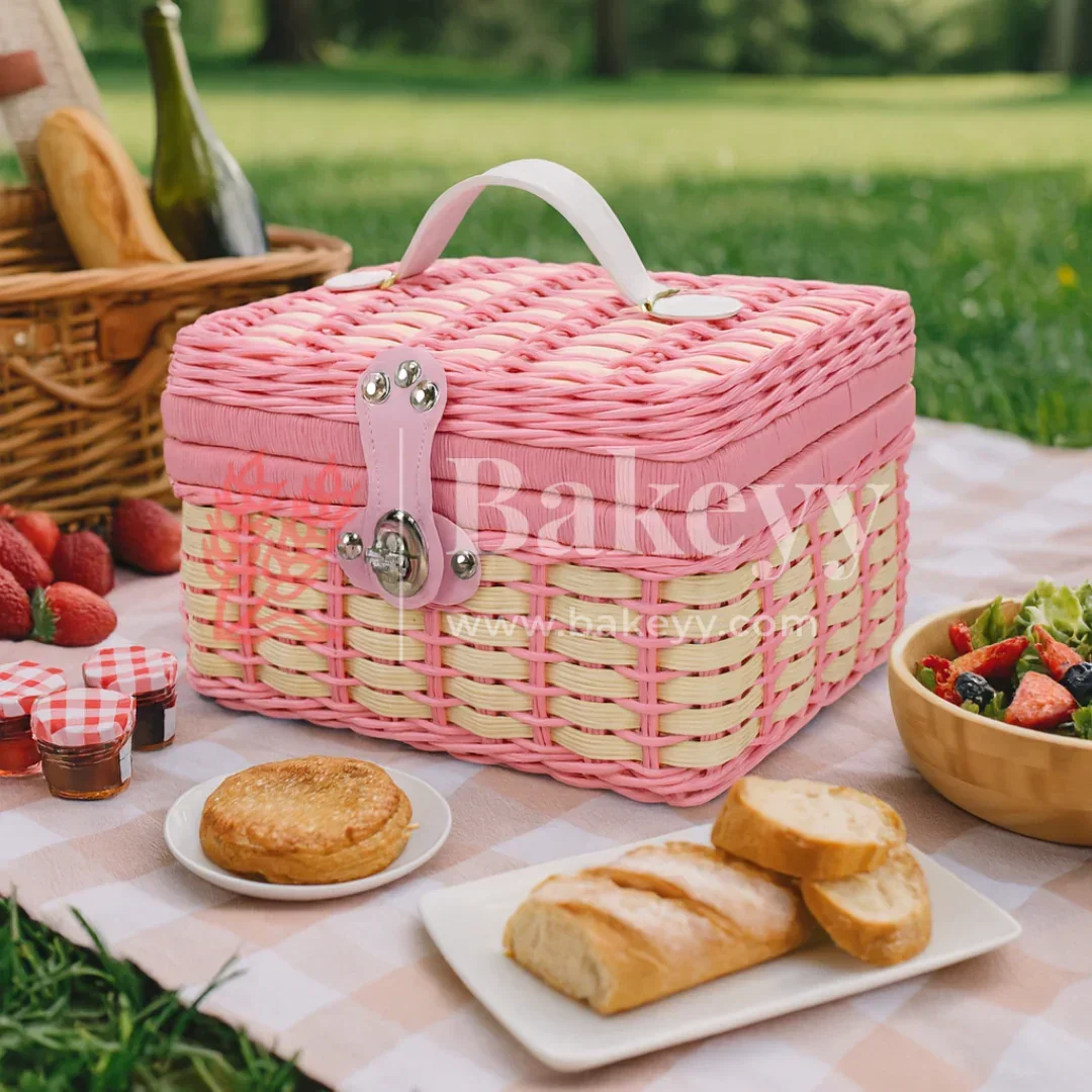 21x18x15 cm | Handmade Pink Storage Basket | 1 Piece - Image 5