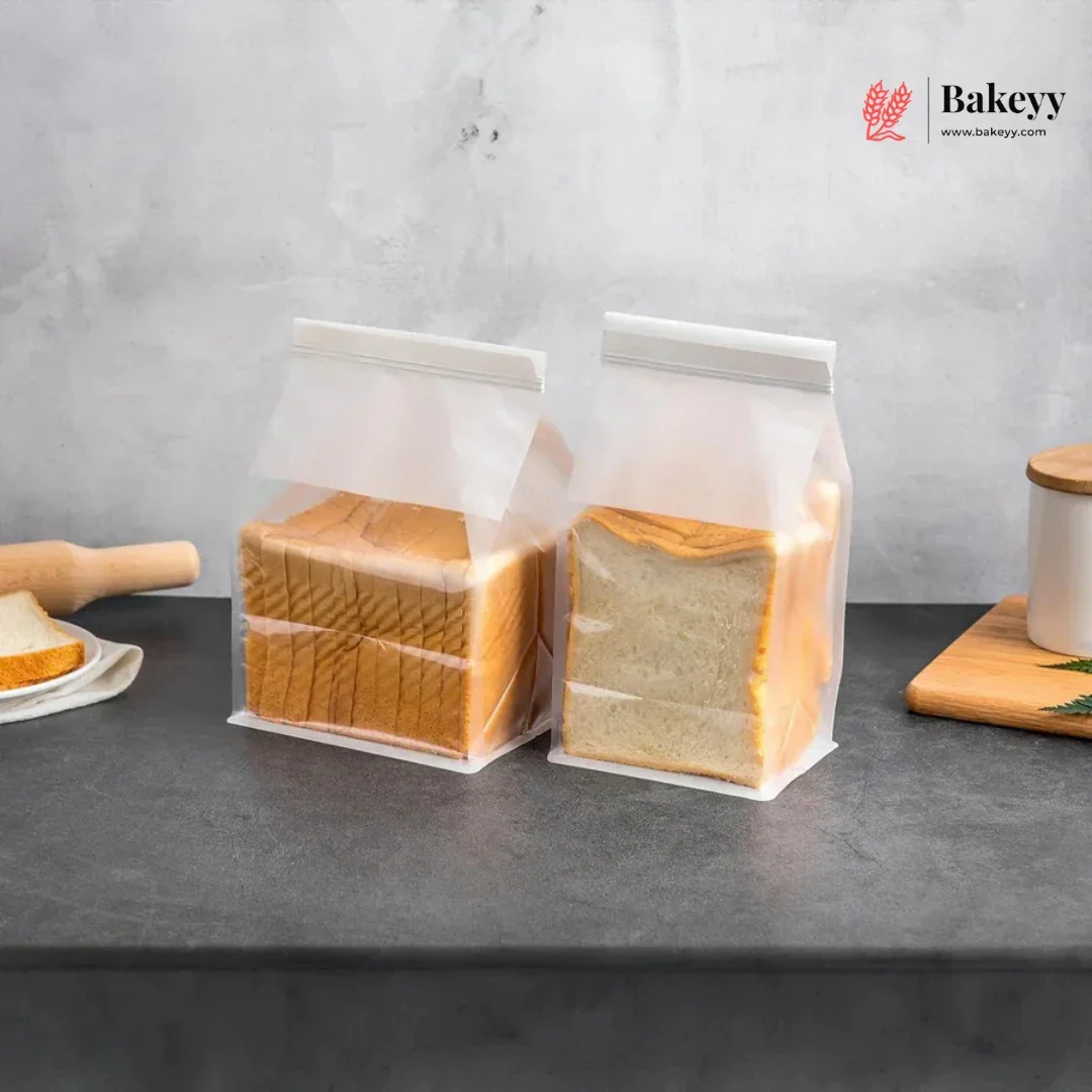 White Kraft Paper Bread Bags with Clear Window | Bakery Bags Tin Tie Tab Lock Treat Bag| Pack of 50 - Image 9
