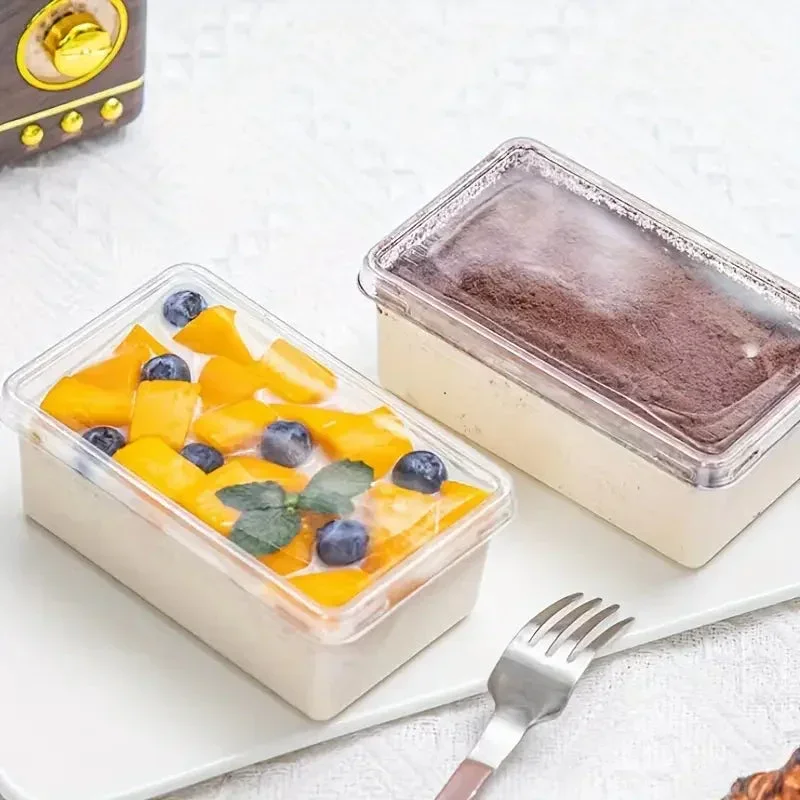 250 ml | Rectangle PET Plastic Dessert Container | Tiramisu Box | Pack of 50 - Image 3