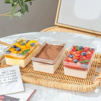 250 ml | Rectangle PET Plastic Dessert Container | Tiramisu Box | Pack of 50 - Image 7