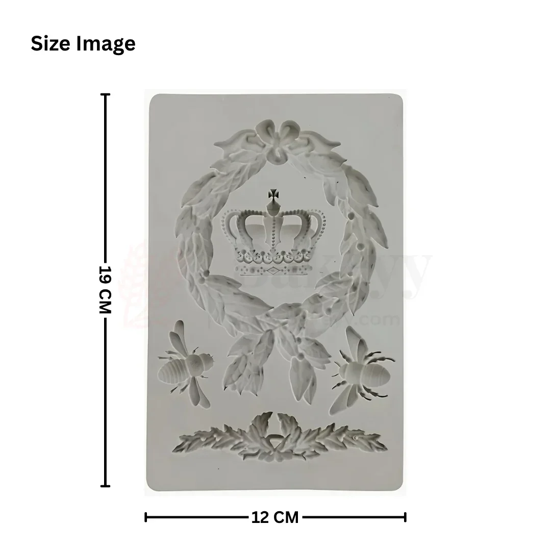 2500 | Crown, Totem & Bee Border Silicone Mould - 1 Piece - Image 2