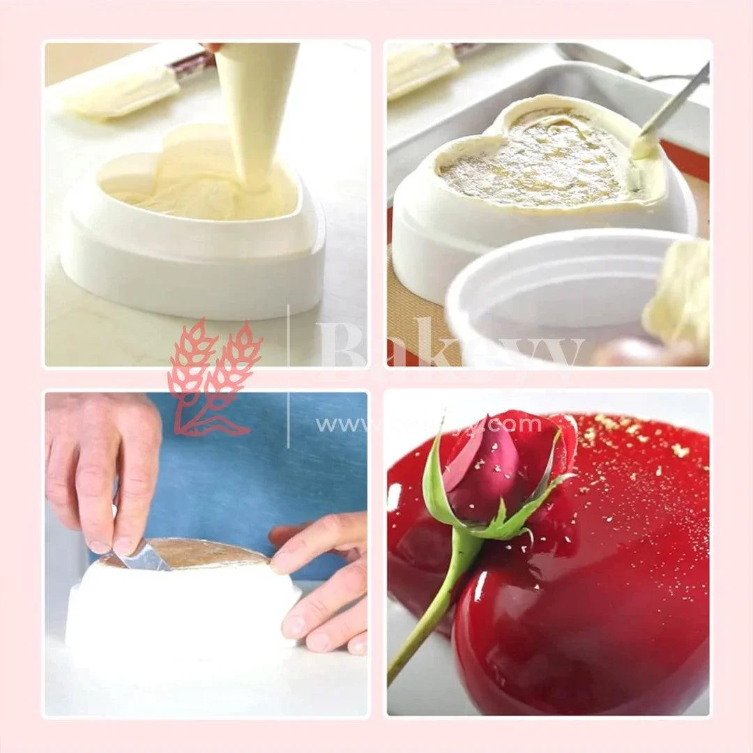 25x25cm| Heart Shaped Silicone Mould | Large Size | Cake Mould Fondant Decorating Cake - Image 9