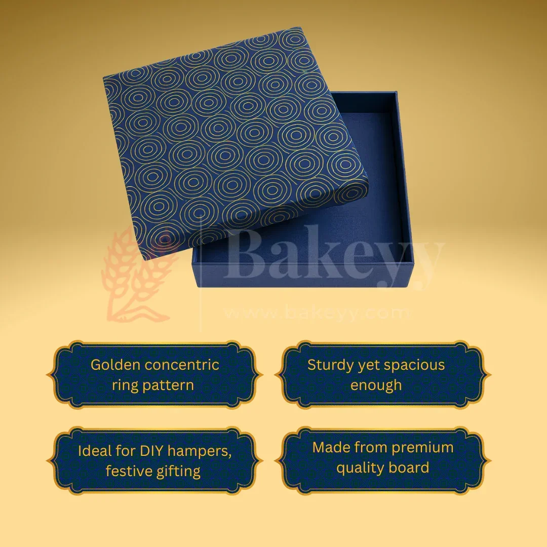 10x10x4 Inch | Rigid Square Shaped Gift Box | Hamper Box | Royal blue | 1 Piece - Image 6