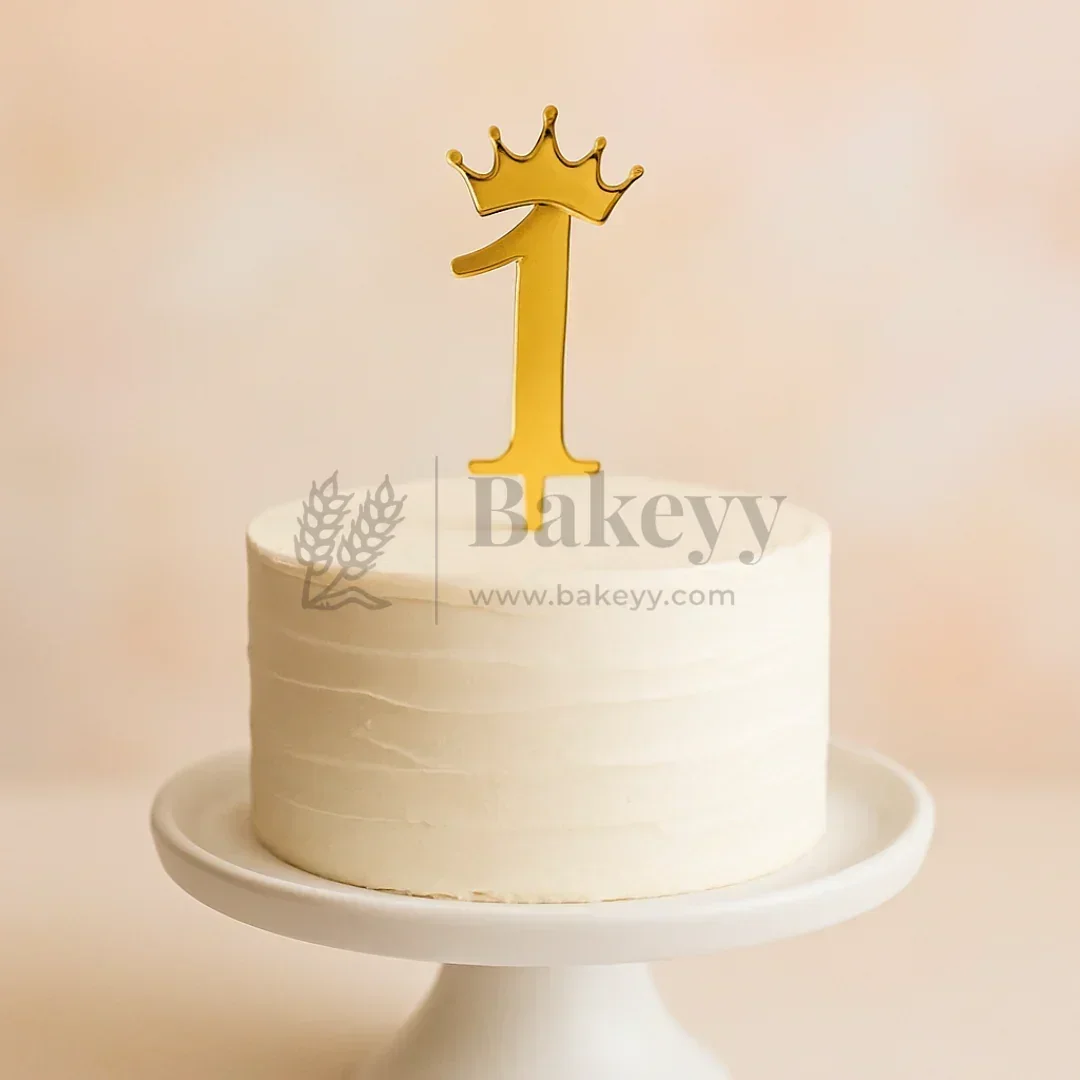 Acrylic Number Cake Topper with Crown Design | 0–9 | 3 Inch & 5 Inch | Pack of 5 - Image 5