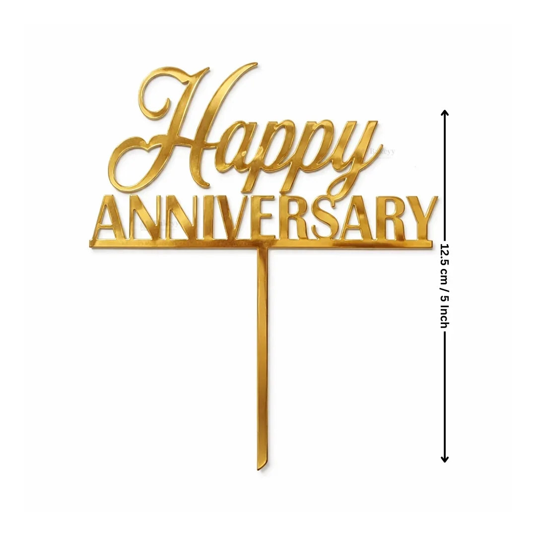 5 Inch | Happy Anniversary Cake Topper | Pack of 5 - Image 3