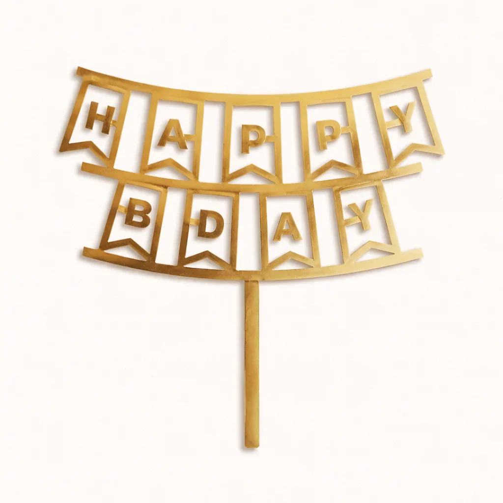 6 Inch Happy Birthday Acrylic Cake Topper | Assorted Designs | 6 Inch Size | Pack of 5 - Image 5