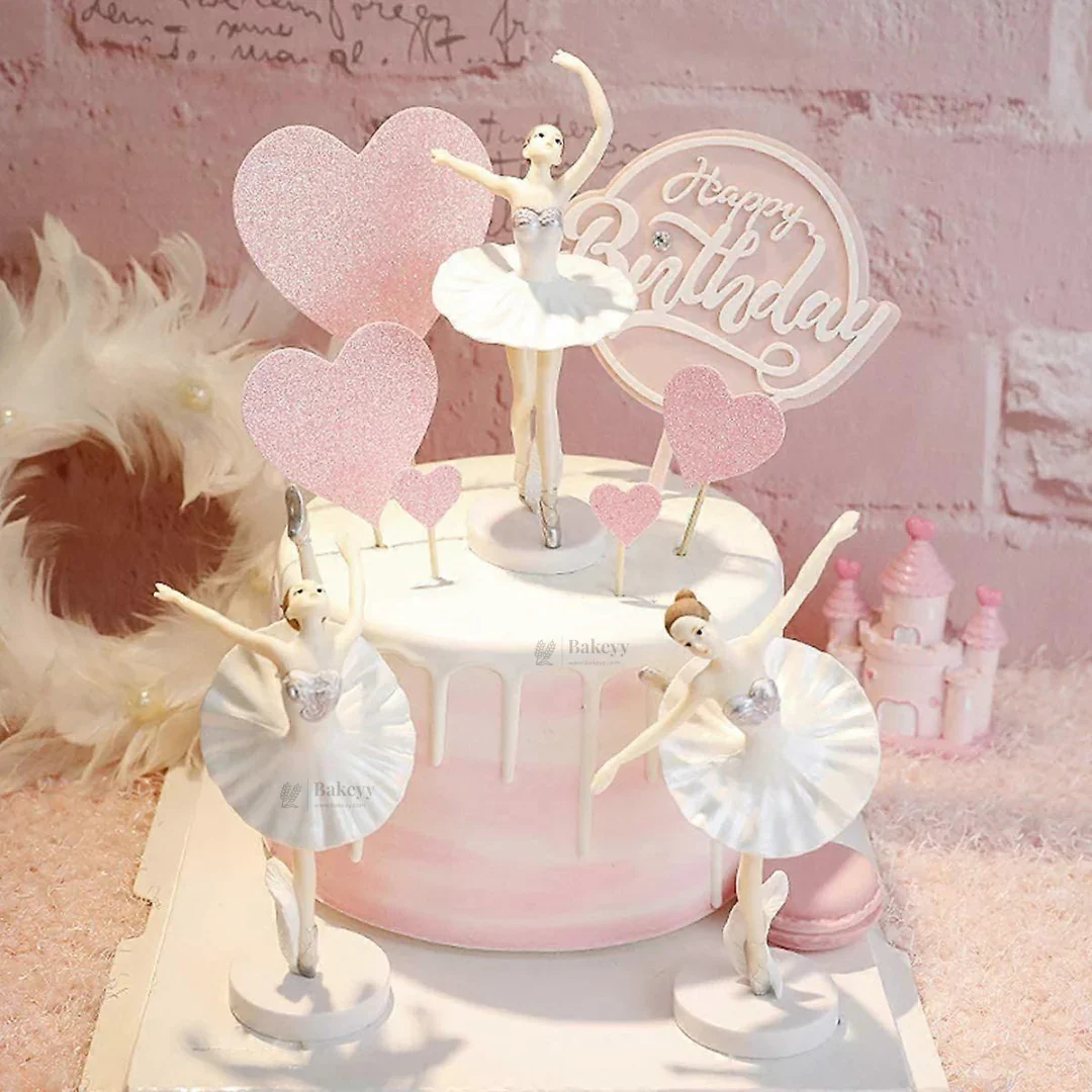 3 Pc | Ballerina Girl Cake Topper Set | Pack of 1 - Image 3