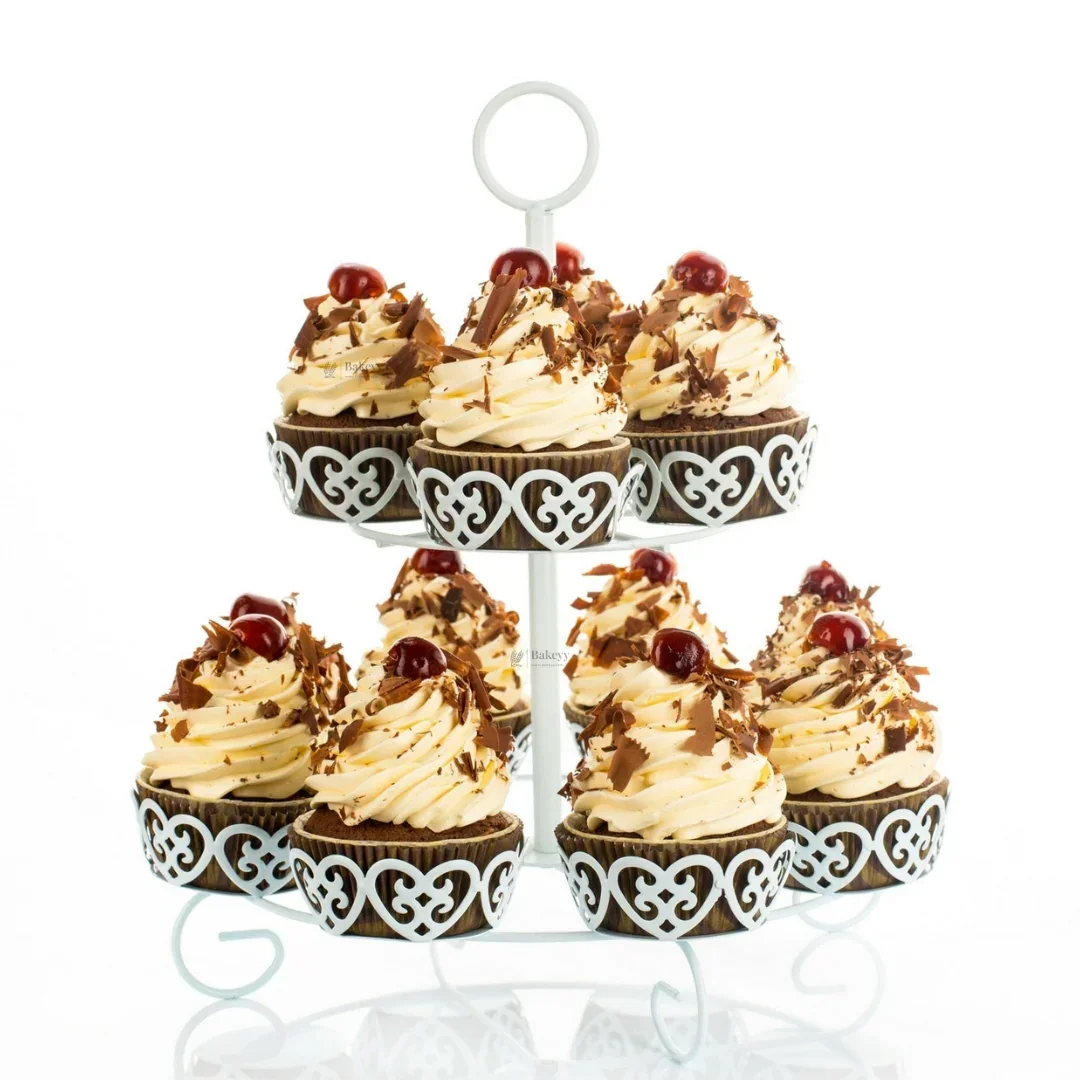 Metal Cupcake Stand with Decorative Cutwork | Elegant Dessert & Cupcake Display Stand | Multiple Design Options| Pack of 1 - Image 8