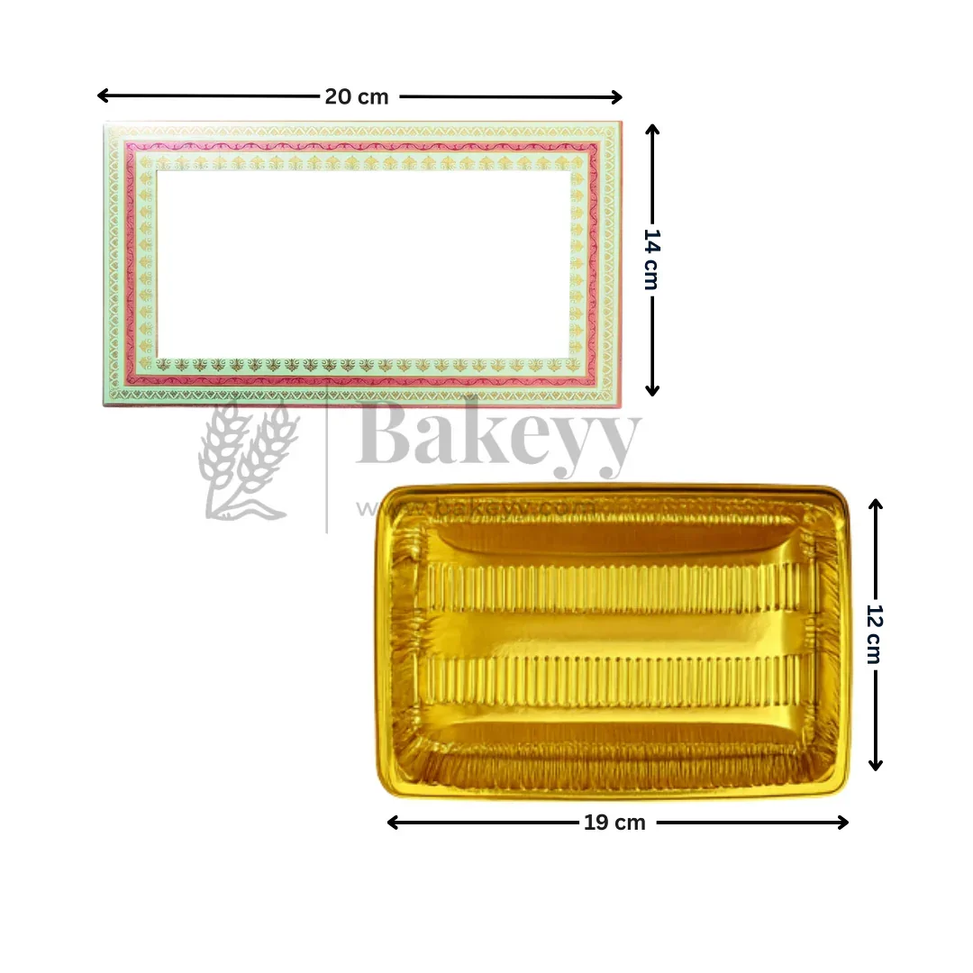 Half Kg Sweet Box | Transparent Sweet box with Golden tray | Pack of 10 - Image 2