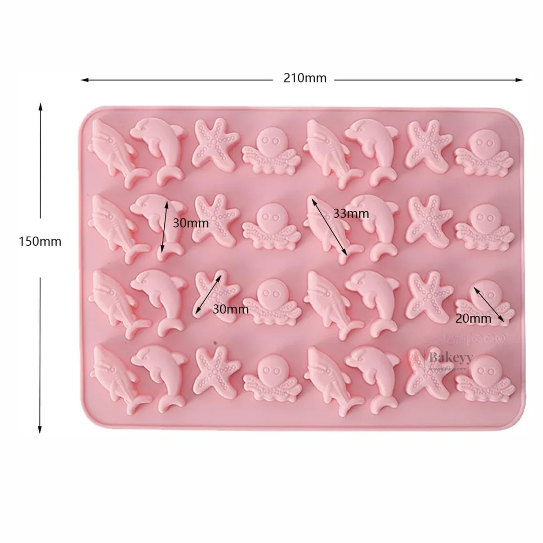 32 Cavity Ocean Theme Silicone Chocolate Mould | Pack of 1 - Image 2