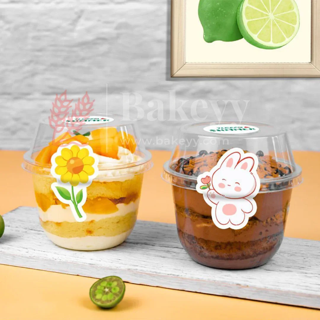 350 ML | Round Transparent Cup with Dome Lid | Dessert Containers | Pack of 50 - Image 4