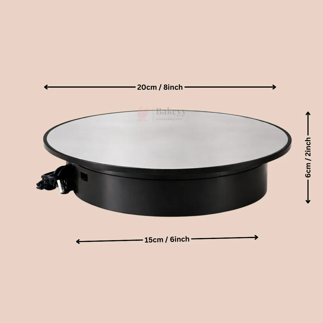 360° Electric Mirror Turntable with Dual Power Option USB & D Battery 2–4 RPM Rotating Display Stand | Pack of 1 - Image 4