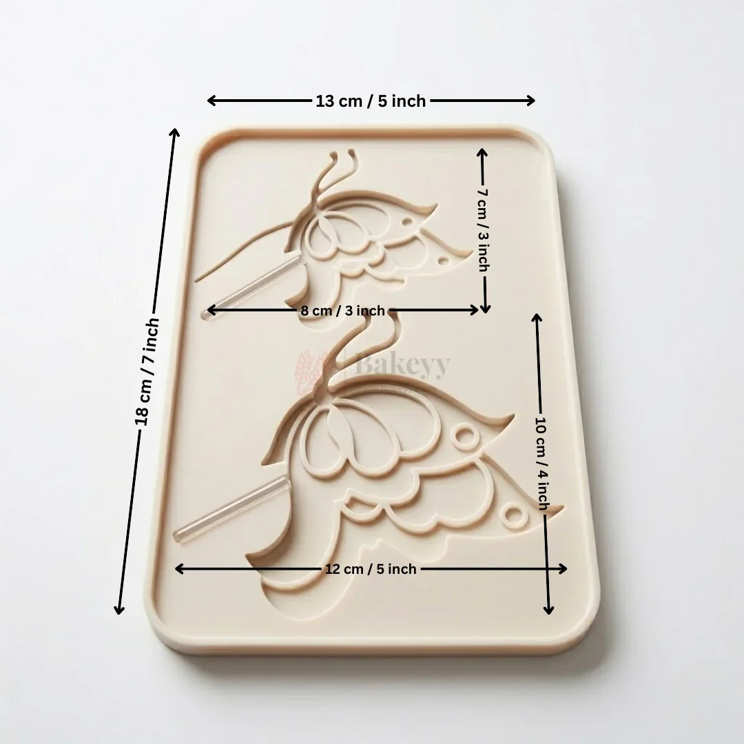 2 Cavity 3D Filigree Butterfly Chocolates & Fondants Decorating Mould | Pack of 1 - Image 2