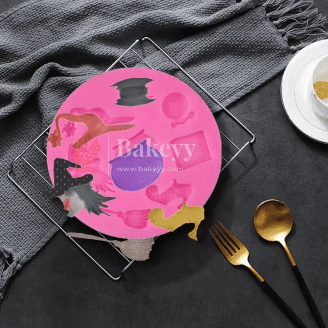 3D Halloween Silicone Fondant Mould – Witch & Magic-Themed Baking Mold - Image 3
