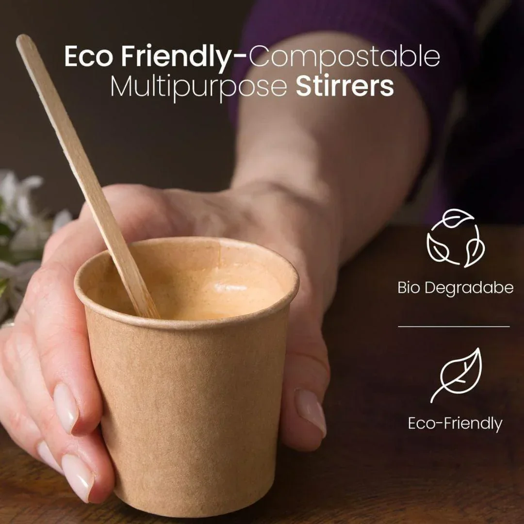 4.5 Inch Coffee Stir Sticks Wood Stirrers | Pack of 450| Bio-Degradable - Image 2