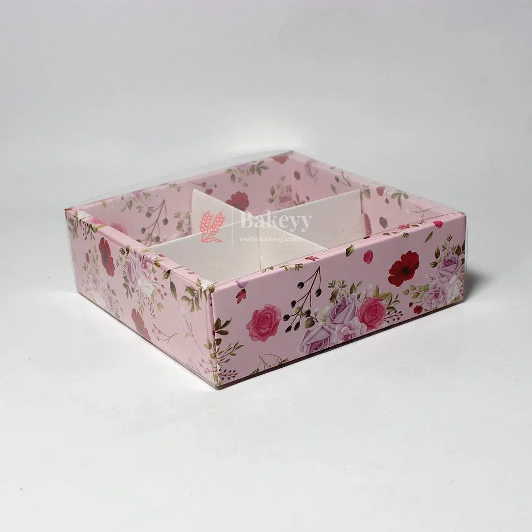 4-Cavity Floral Gift Box | Pack of 10 | Perfect for Valentine's Day Treats | Brownie Box |chocolates, candies, and desserts | - Image 5