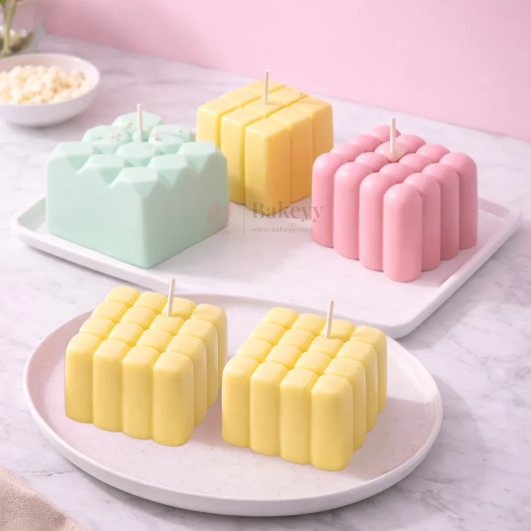4 Cavity Geometric Cube & Bubble Silicone Chocolate Mould | Pack of 1 - Image 3