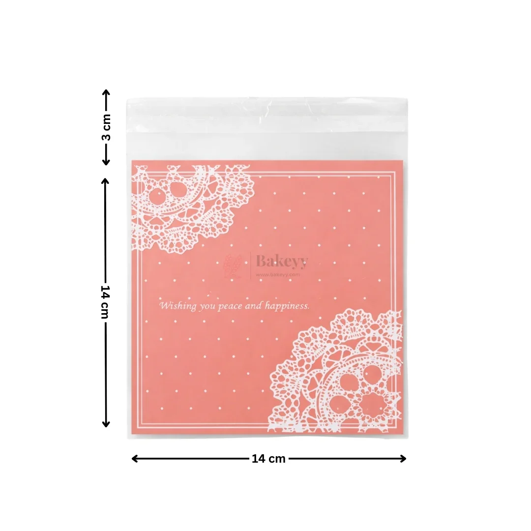 17x14 cm | Printed Cellophane Cookie Pouch Set | Resealable Transparent Gift Packaging | Pack of 100 - Image 2