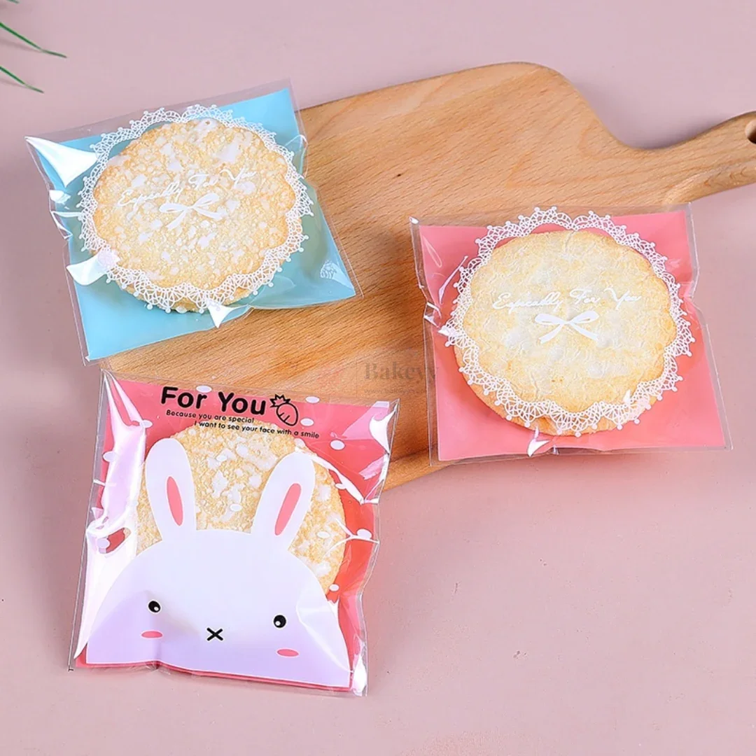17x14 cm | Printed Cellophane Cookie Pouch Set | Resealable Transparent Gift Packaging | Pack of 100 - Image 4