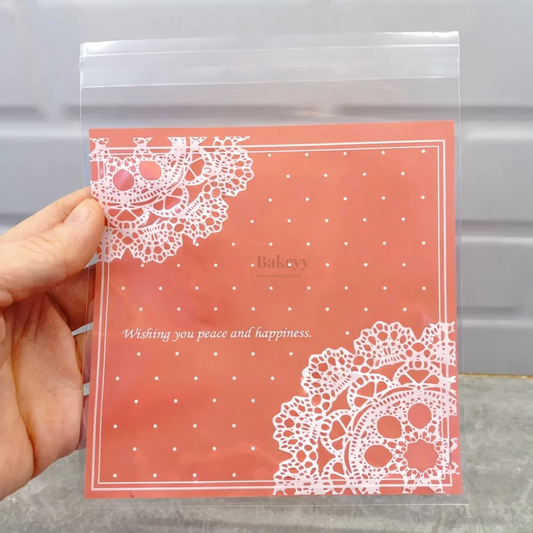 17x14 cm | Printed Cellophane Cookie Pouch Set | Resealable Transparent Gift Packaging | Pack of 100 - Image 9
