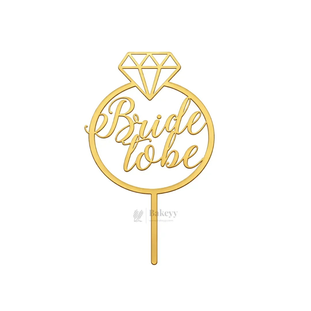 4 inch Gold Bride To Be & Groom To Be Cake Topper Set | Wedding & Pre-Wedding Cake Decoration | pack of 5 - Image 10