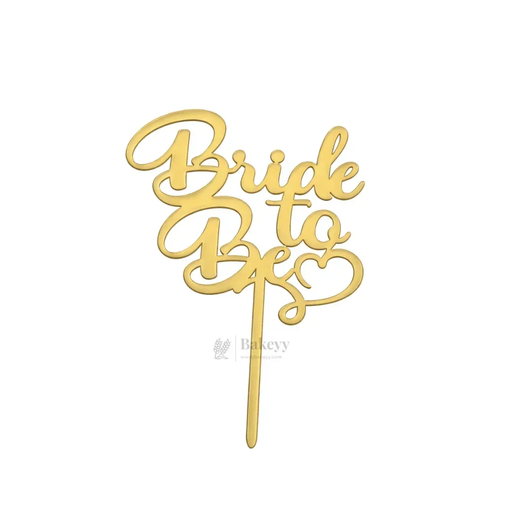4 inch Gold Bride To Be & Groom To Be Cake Topper Set | Wedding & Pre-Wedding Cake Decoration | pack of 5 - Image 11