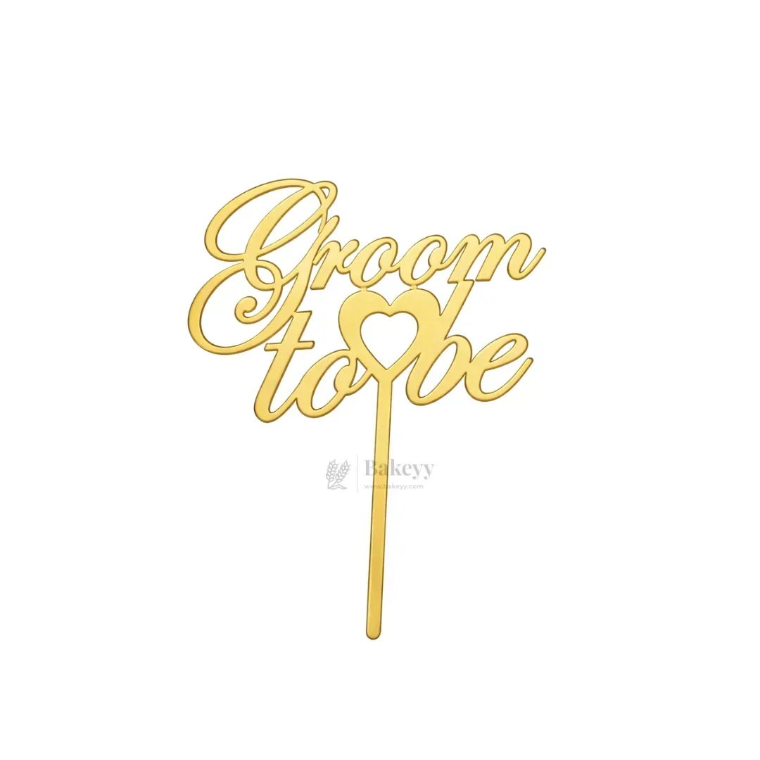 4 inch Gold Bride To Be & Groom To Be Cake Topper Set | Wedding & Pre-Wedding Cake Decoration | pack of 5 - Image 12
