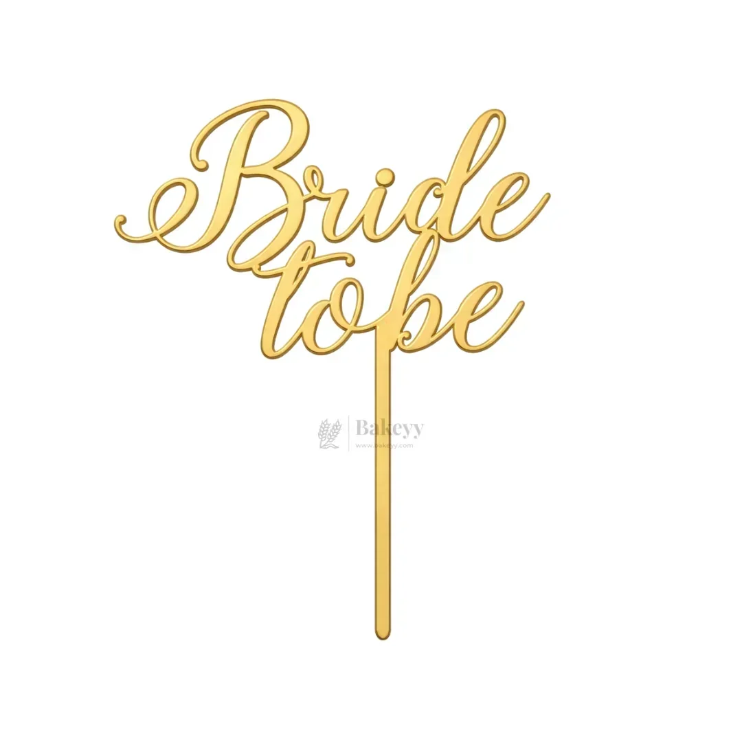 4 inch Gold Bride To Be & Groom To Be Cake Topper Set | Wedding & Pre-Wedding Cake Decoration | pack of 5 - Image 13