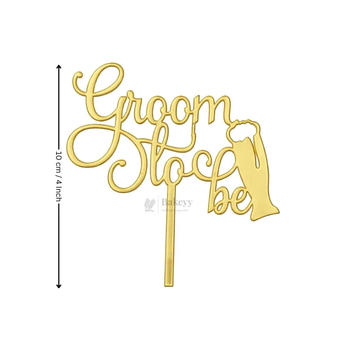 4 inch Gold Bride To Be & Groom To Be Cake Topper Set | Wedding & Pre-Wedding Cake Decoration | pack of 5 - Image 5