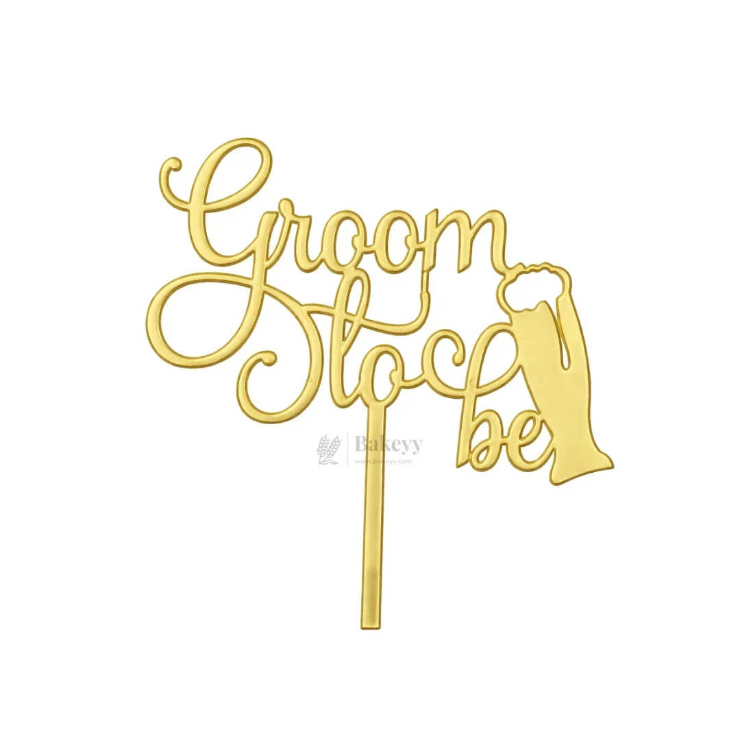 4 inch Gold Bride To Be & Groom To Be Cake Topper Set | Wedding & Pre-Wedding Cake Decoration | pack of 5 - Image 6