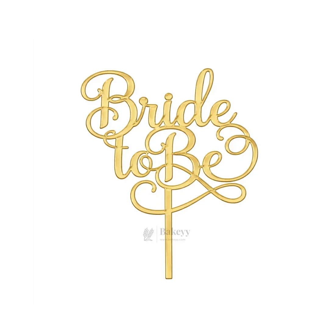 4 inch Gold Bride To Be & Groom To Be Cake Topper Set | Wedding & Pre-Wedding Cake Decoration | pack of 5 - Image 8