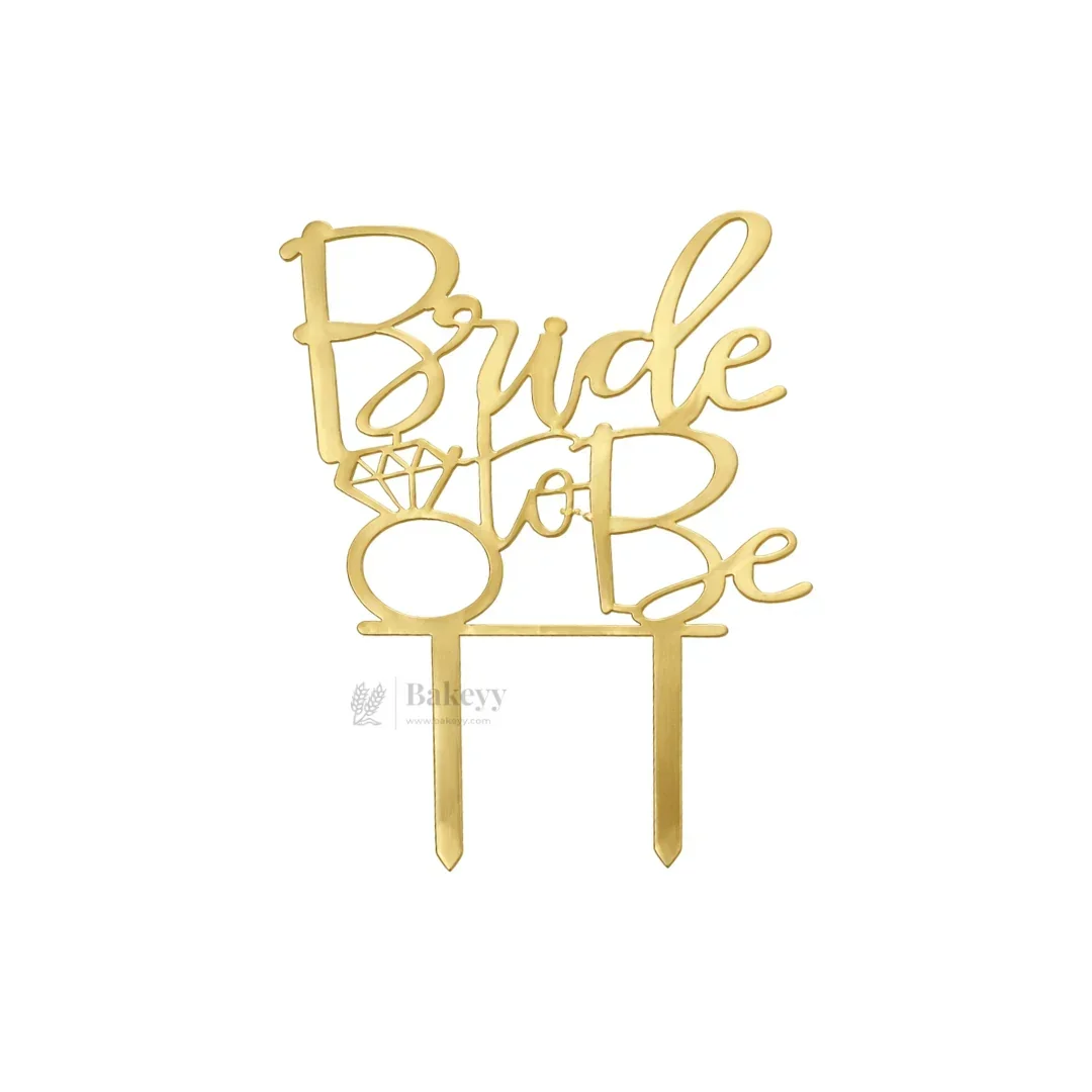 4 inch Gold Bride To Be & Groom To Be Cake Topper Set | Wedding & Pre-Wedding Cake Decoration | pack of 5 - Image 9