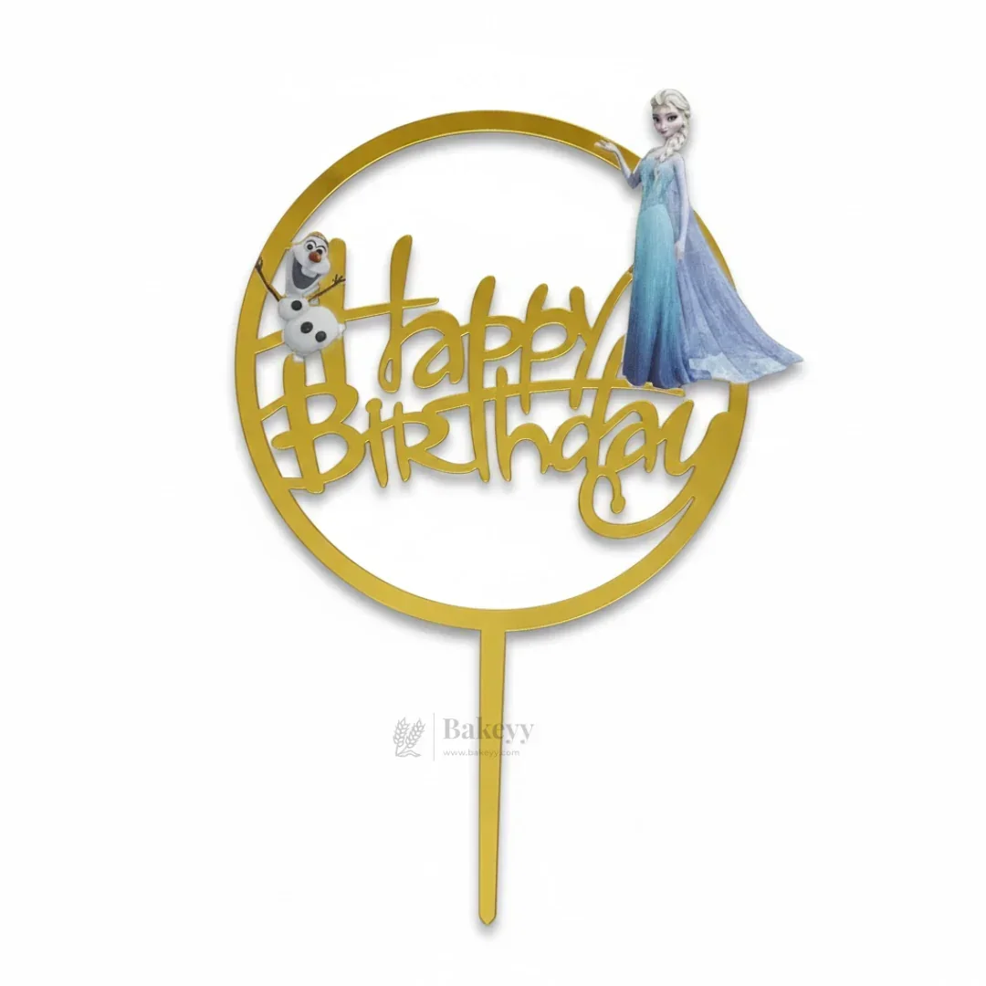 6 Inch | Kids Cartoon Happy Birthday Cake Topper | Gold Cartoon Theme | Pack of 5 - Image 6