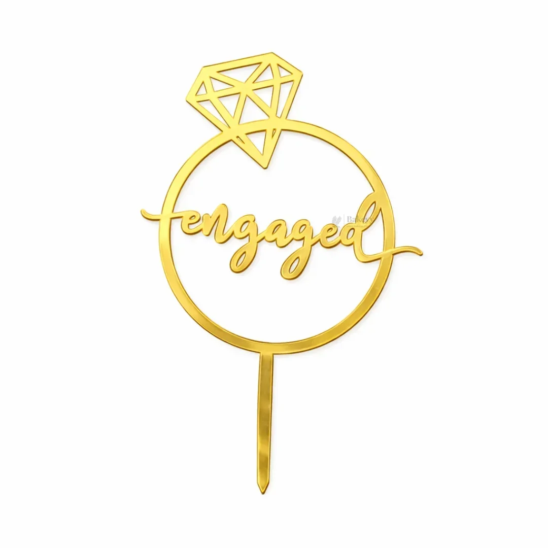 4 Inch Engagement Theme Acrylic Cake Topper | Elegant Celebration Cake Décor | 2 Designs Options | Pack of 5 - Image 4