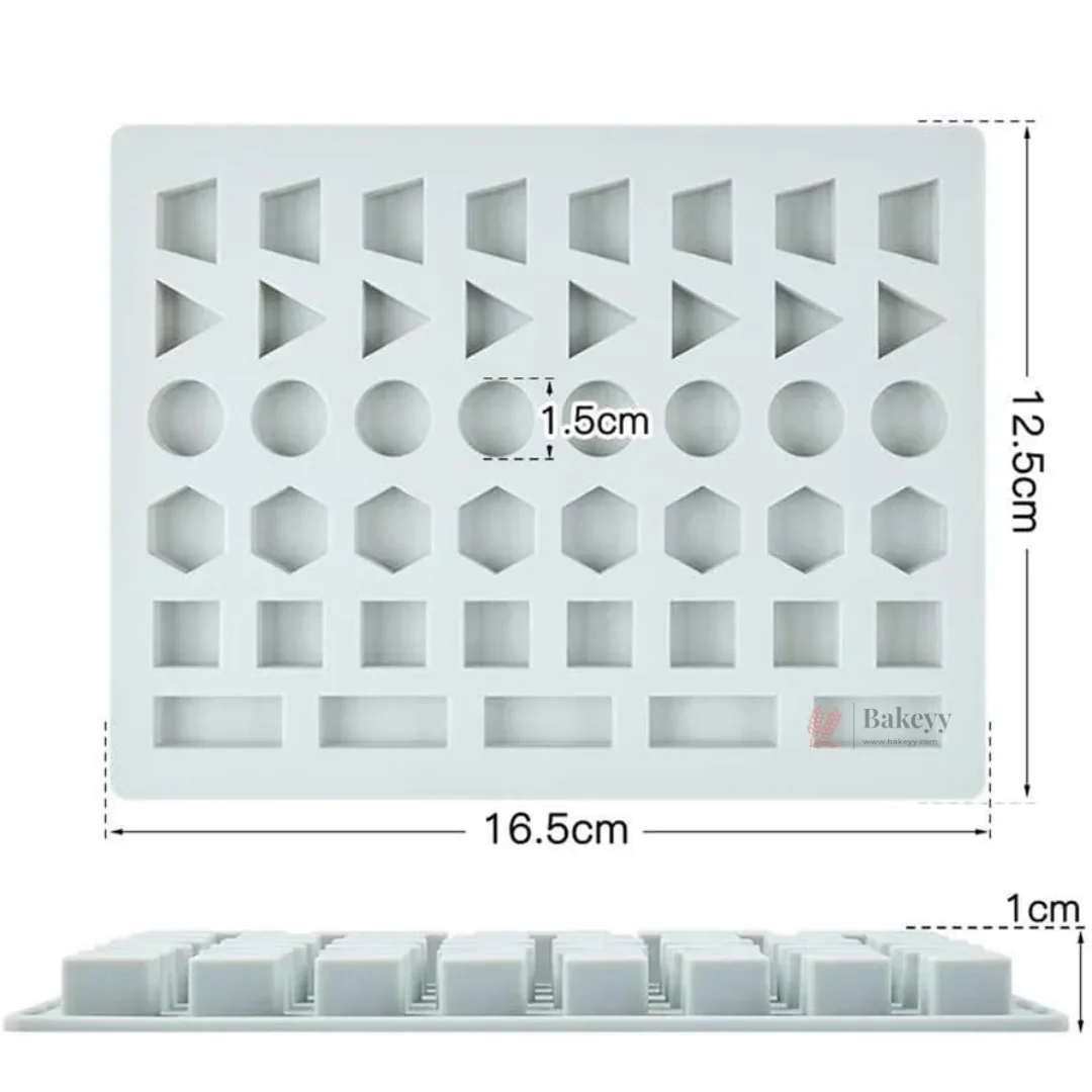 45 Cavity Silicone Chocolate Mould Rectangle Triangle Square Hexagon Circle Shape Silicon Jelly Candy Mould - Image 2