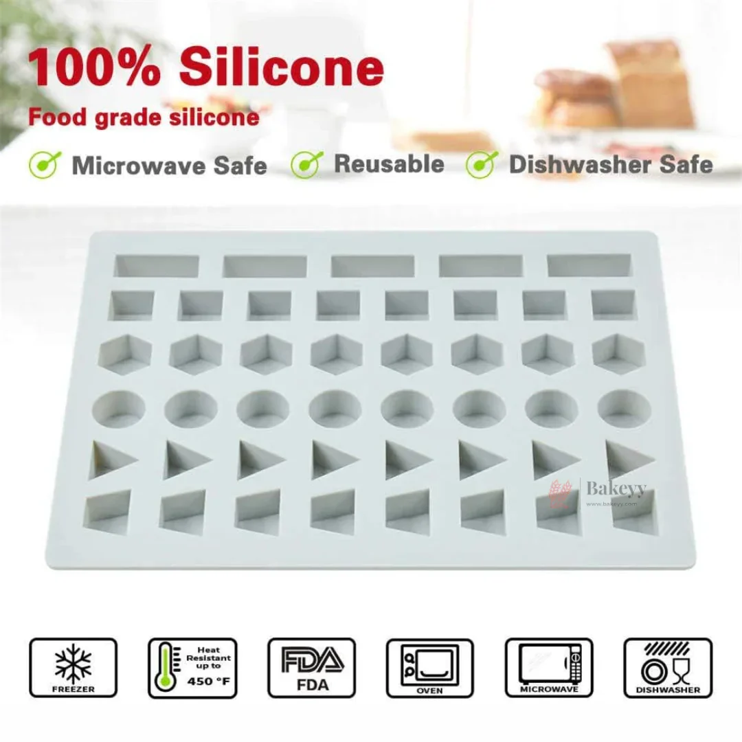 45 Cavity Silicone Chocolate Mould Rectangle Triangle Square Hexagon Circle Shape Silicon Jelly Candy Mould - Image 3