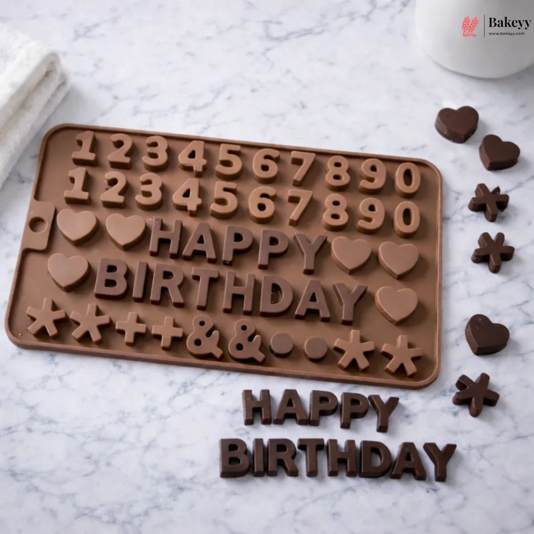 49 Cavity | Happy Birthday, Letters, Numbers & Symbols for Cake | Pack of 1 - Image 3