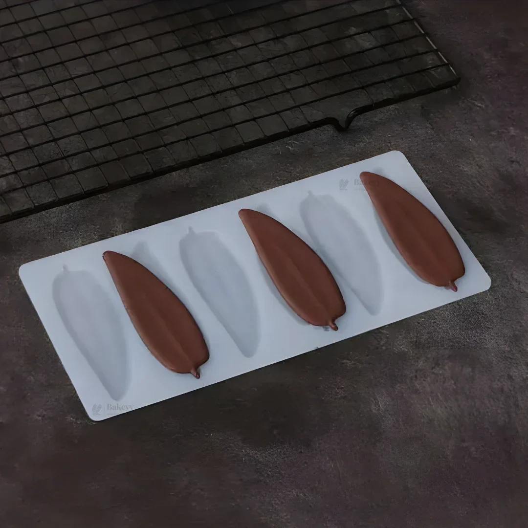 5 Cavity Leaf Petal Silicone Mould | Elongated Botanical Shape for Chocolates & Desserts | Pack of 1 - Image 3