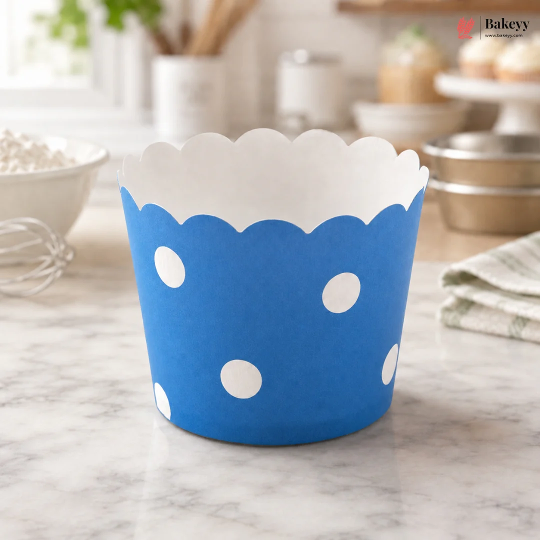 5 Cm | Big Polka Dot Muffin Cups | Scalloped Paper Cupcake Liners | Pack of 50 - Image 10