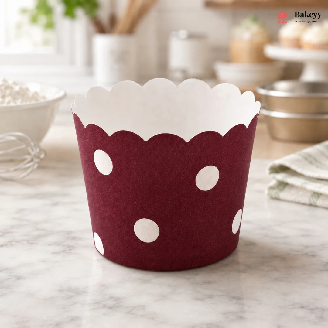 5 Cm | Big Polka Dot Muffin Cups | Scalloped Paper Cupcake Liners | Pack of 50 - Image 9