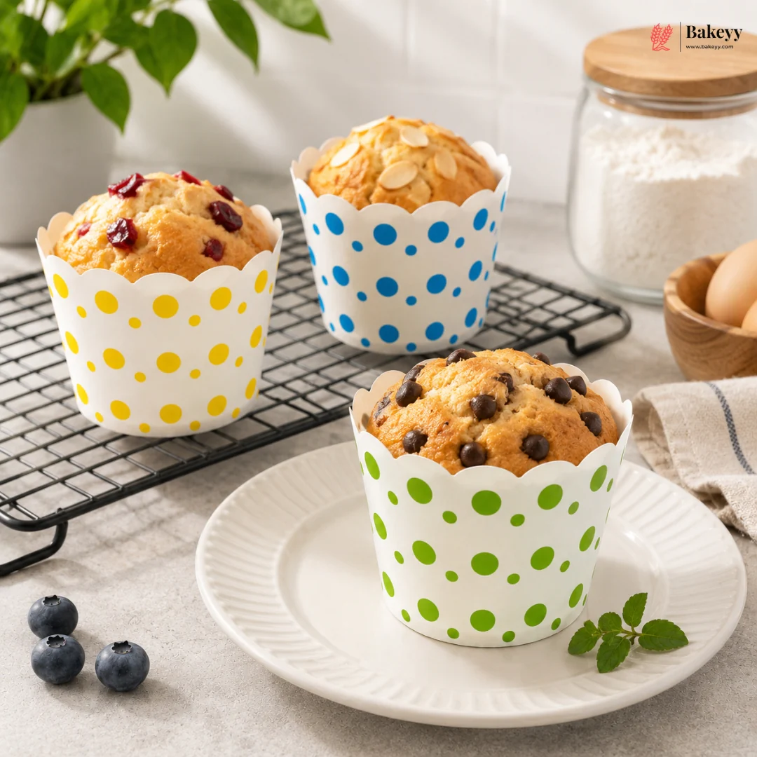 5 Cm | Dot Printed Scallop Edge Cupcake Liners | Paper Cupcake Baking Cups | Pack of 50 - Image 8