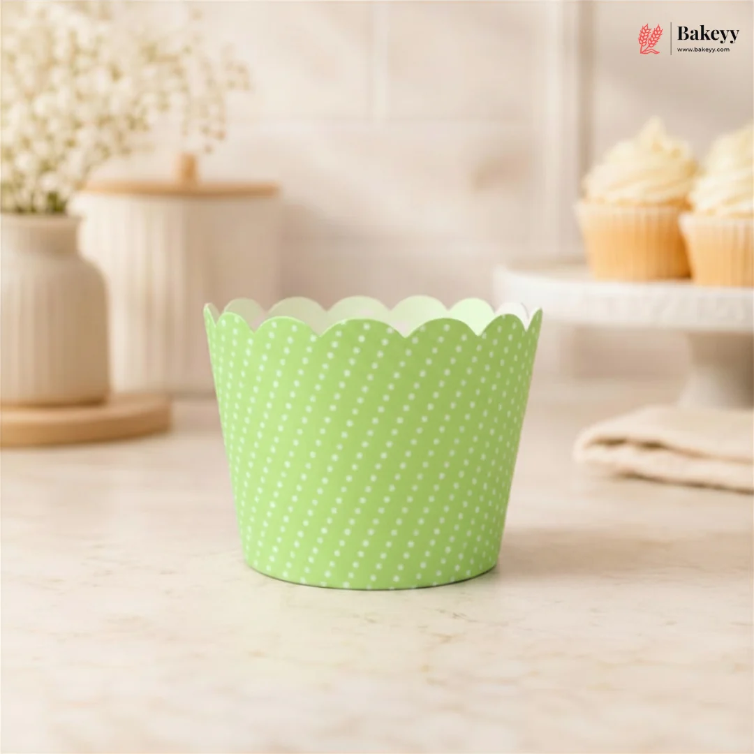 5 Cm | Mini Polka Dot Scallop Edge Cupcake Liners | Baking Cups | Pack of 50 - Image 3